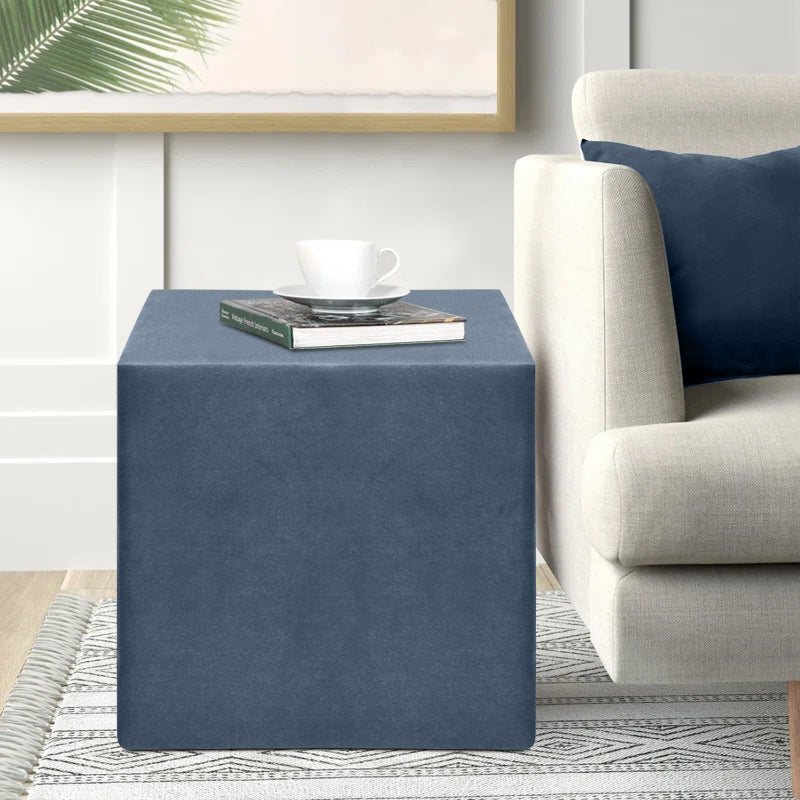 Σκαμπώ April Βελούδινο Χρώμα Ανθρακί 40x40x40