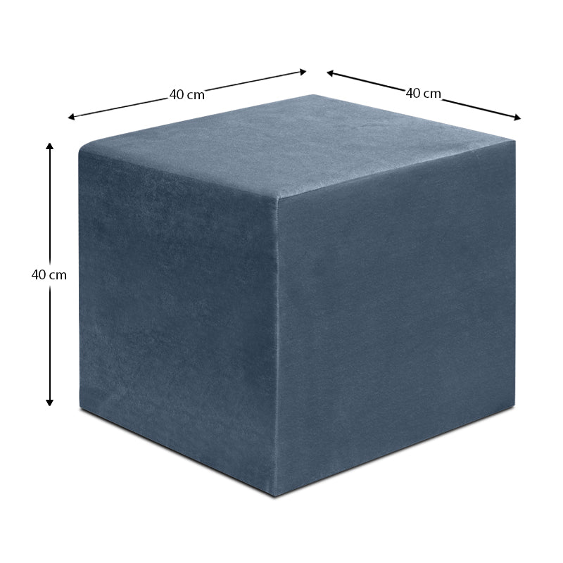 Σκαμπώ April Βελούδινο Χρώμα Ανθρακί 40x40x40