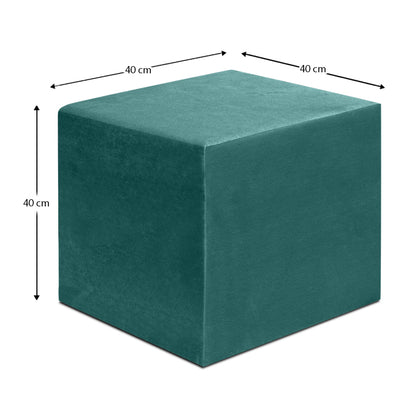Σκαμπώ April Βελούδινο Χρώμα Κυπαρρισί 40x40x40