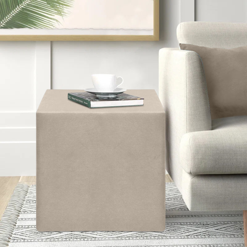 Σκαμπώ April Βελούδινο Χρώμα Μπεζ 40x40x40