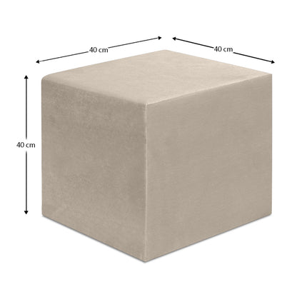 Σκαμπώ April Βελούδινο Χρώμα Μπεζ 40x40x40
