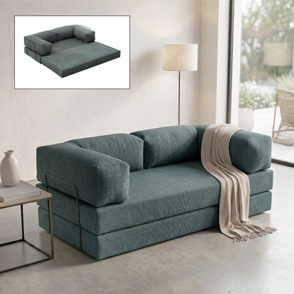 Comfort 3-Seater Fabric Sofa Bed Mint Color 190x95x75
