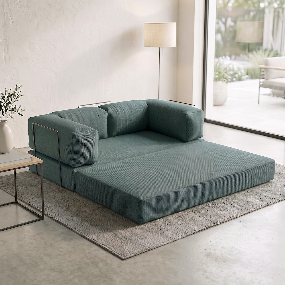 Comfort 3-Seater Fabric Sofa Bed Mint Color 190x95x75