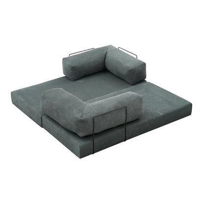 Comfort 3-Seater Fabric Sofa Bed Mint Color 190x95x75