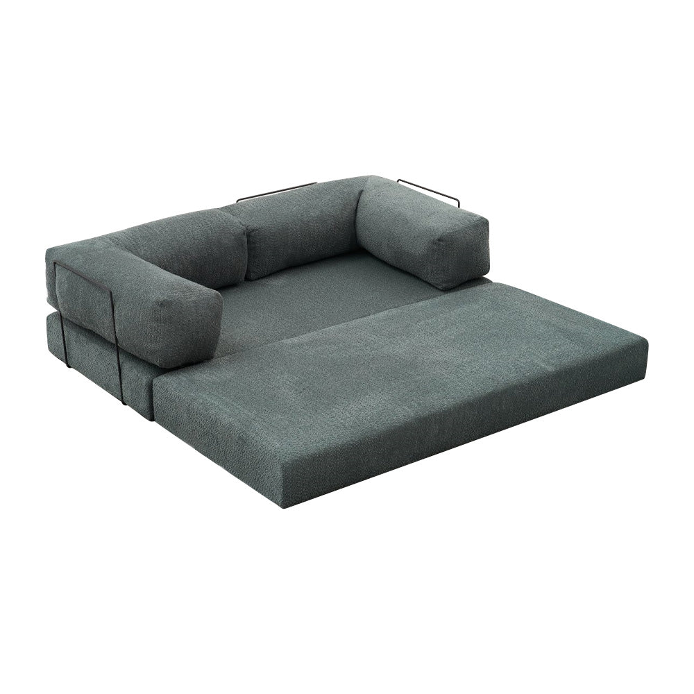 Comfort 3-Seater Fabric Sofa Bed Mint Color 190x95x75
