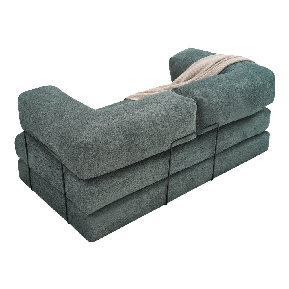 Comfort 3-Seater Fabric Sofa Bed Mint Color 190x95x75