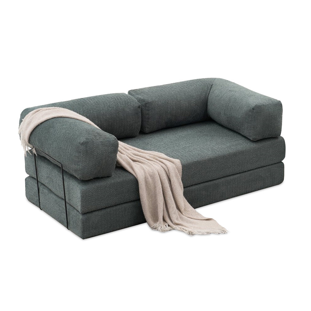 Comfort 3-Seater Fabric Sofa Bed Mint Color 190x95x75