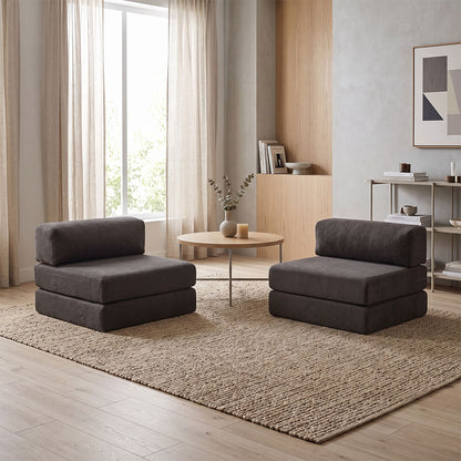 Comfort 3-Seater Fabric Sofa Bed Charcoal 190x95x75