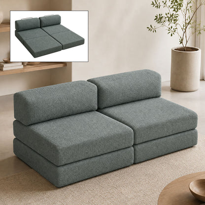 Comfort 3-Seater Fabric Sofa Bed Mint Color 190x95x75