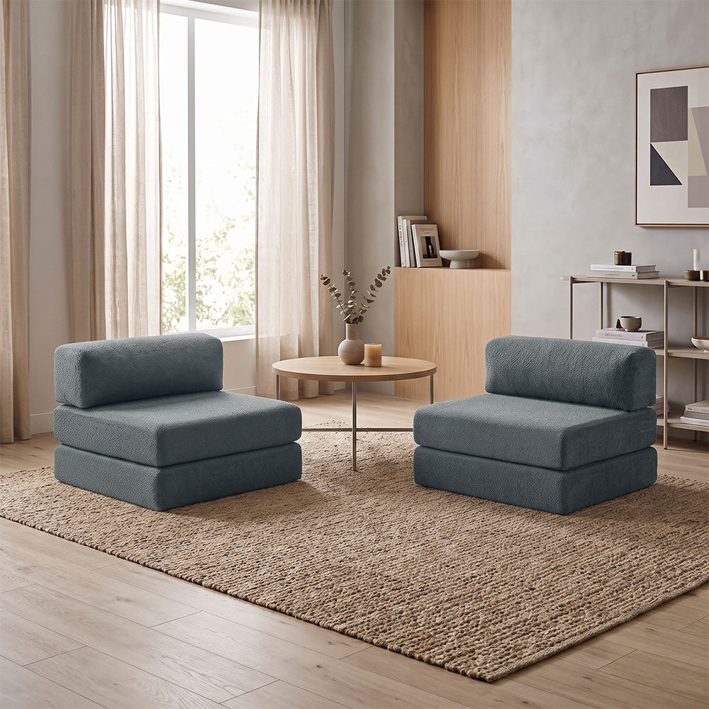 Comfort 3-Seater Fabric Sofa Bed Mint Color 190x95x75