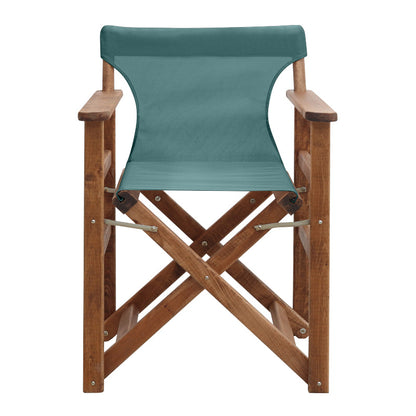 Director's Chair Queen, Solid Beech Wood, Walnut Impregnated, with Perforated Cypress Fabric, 61x57x86