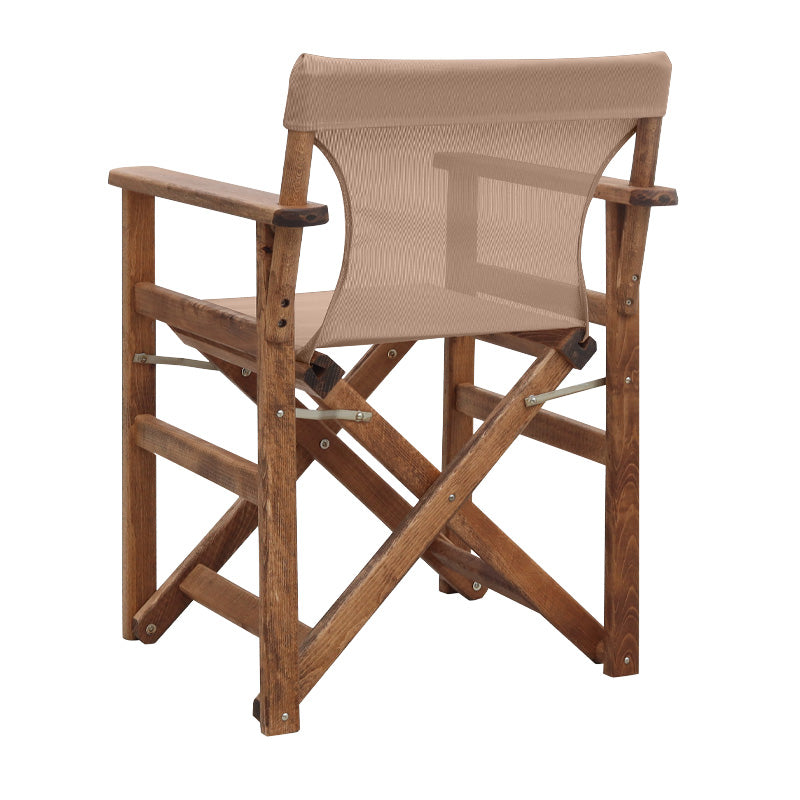 Queen Director's Chair, Solid Beech Wood, Walnut Immersion Color with Perforated Frappe Fabric 61x57x86