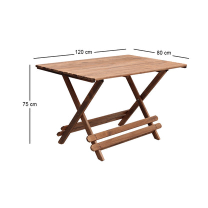 Τραπέζι Πτυσσόμενο Queen από Ξύλο Οξιάς σε Χρώμα Καρυδί Εμποτισμού 120x80x75
