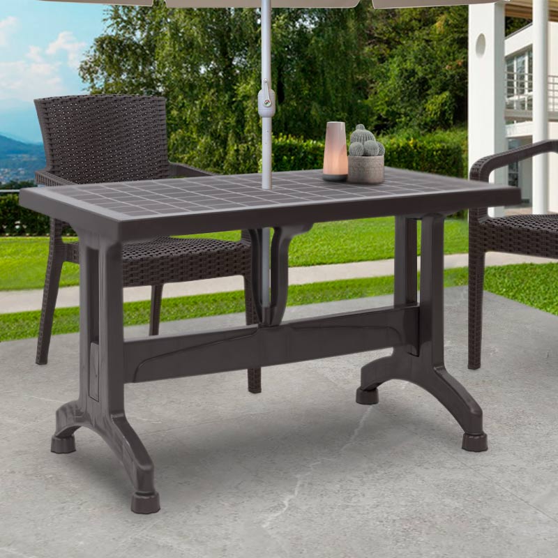 Τραπέζι Πολυπροπυλενίου Callan Χρώμα Καφέ 140x80x73