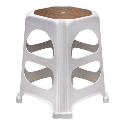 Σκαμπώ Πολυπροπυλενίου Στοιβαζόμενο Desia Χρώμα Λευκό 37x37x45