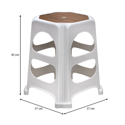 Σκαμπώ Πολυπροπυλενίου Στοιβαζόμενο Desia Χρώμα Λευκό 37x37x45