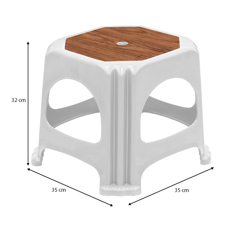 Σκαμπώ Πολυπροπυλενίου Στοιβαζόμενο Desia Χρώμα Λευκό 35x35x32