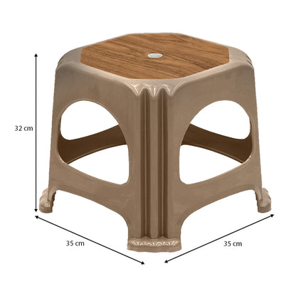 Σκαμπώ Πολυπροπυλενίου Στοιβαζόμενο Desia Χρώμα Μπεζ 35x35x32