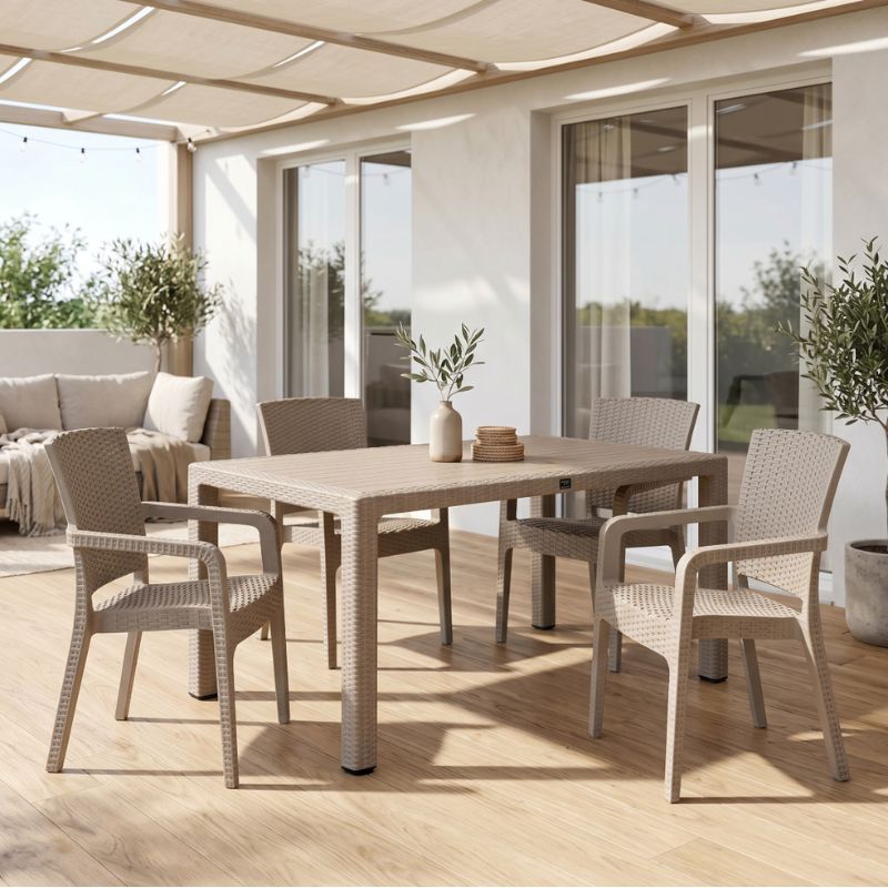 Τραπέζι Πολυπροπυλενίου Kalan Χρώμα Cappuccino 150x90x75