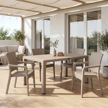 Τραπέζι Πολυπροπυλενίου Kalan Χρώμα Cappuccino 150x90x75