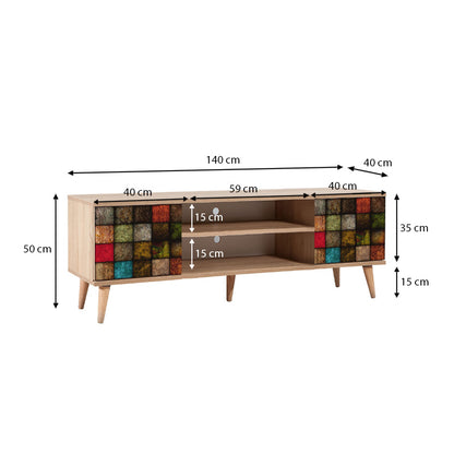 Έπιπλο Τηλεόρασης Soho από Μελαμίνη Χρώμα Sonoma 140x40x50