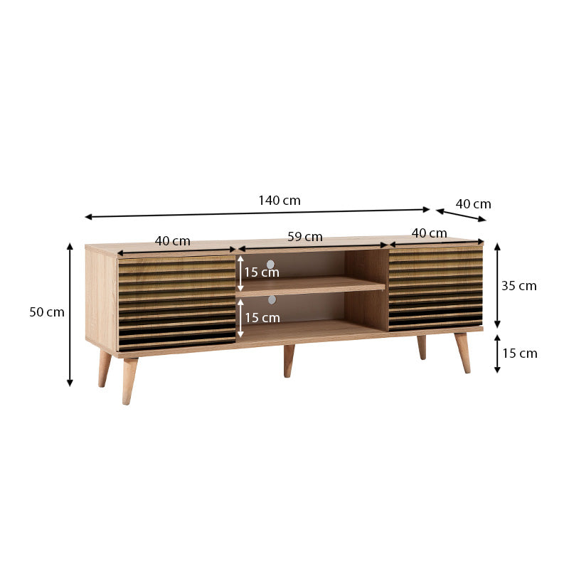 Έπιπλο Τηλεόρασης Soho από Μελαμίνη Χρώμα Sonoma 140x40x50