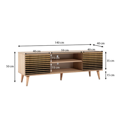 Έπιπλο Τηλεόρασης Soho από Μελαμίνη Χρώμα Sonoma 140x40x50