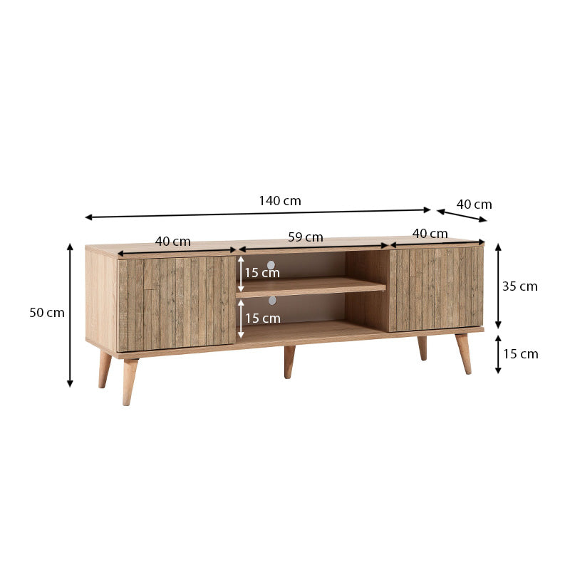 Έπιπλο Τηλεόρασης Soho από Μελαμίνη Χρώμα Sonoma 140x40x50