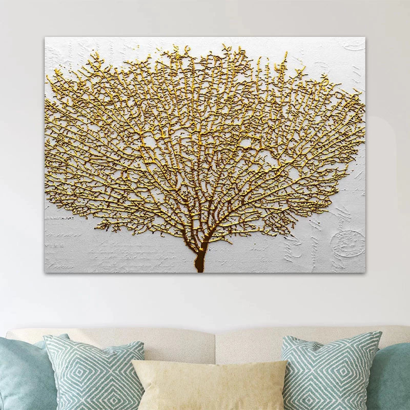 Πίνακας σε Καμβά Golden Tree Ψηφιακής Εκτύπωσης 100x70x3