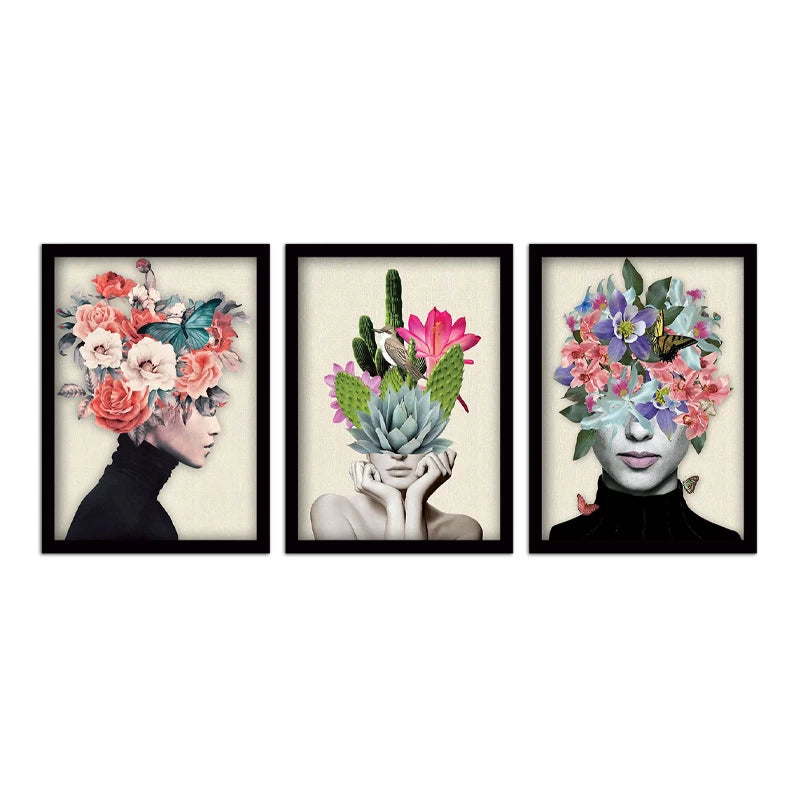 Πίνακας Flower Girls 3 Τμχ. σε Πλαίσιο 35x45x2