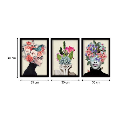 Πίνακας Flower Girls 3 Τμχ. σε Πλαίσιο 35x45x2