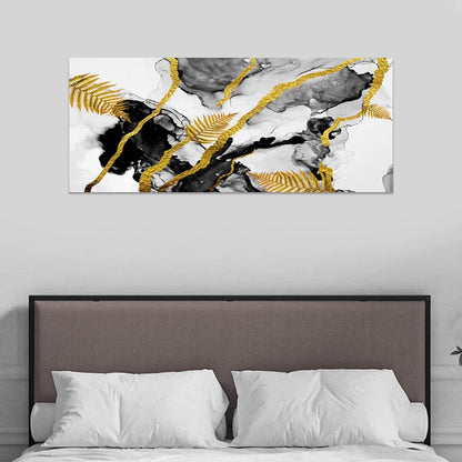 Πίνακας σε Καμβά Abstract Golden Dream Ψηφιακής Εκτύπωσης 120x50x3