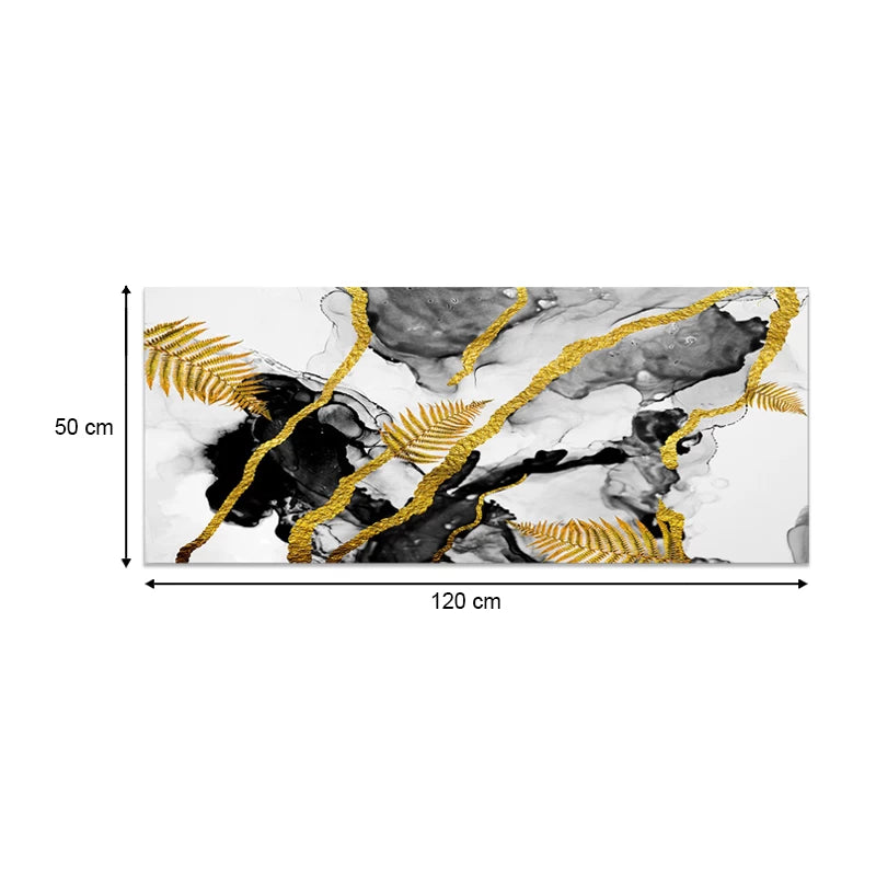 Πίνακας σε Καμβά Abstract Golden Dream Ψηφιακής Εκτύπωσης 120x50x3