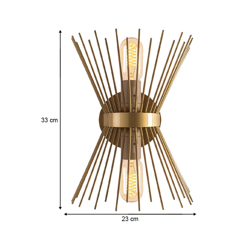 Απλίκα Τοίχου Kirpi E27 Μεταλλική Χρώμα Χρυσό 23x5x33