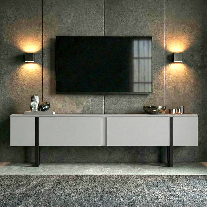 Έπιπλο Τηλεόρασης Luxe Χρώμα Λευκό - Μαύρο 180x30x50