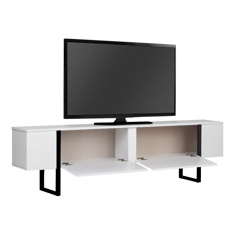 Έπιπλο Τηλεόρασης Luxe Χρώμα Λευκό - Μαύρο 180x30x50