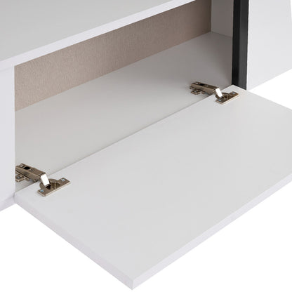 Έπιπλο Τηλεόρασης Luxe Χρώμα Λευκό - Μαύρο 180x30x50