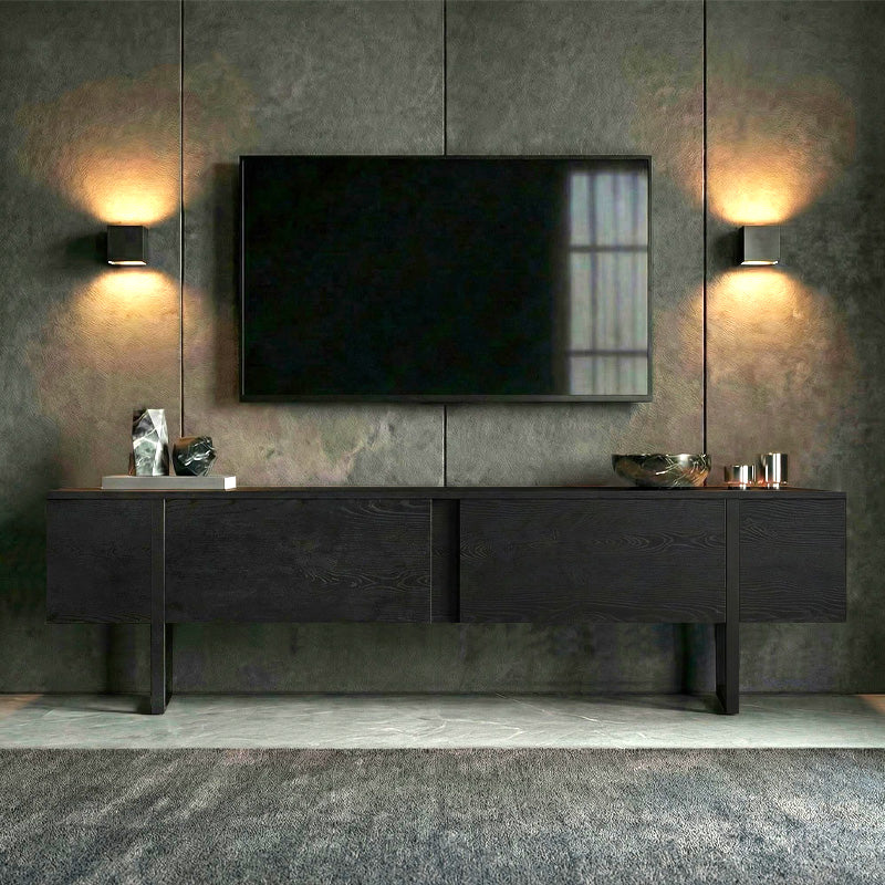 Έπιπλο Τηλεόρασης Luxe Χρώμα Black Wood 180x30x50
