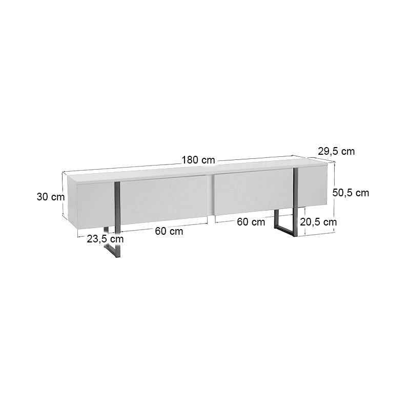 Έπιπλο Τηλεόρασης Luxe Χρώμα Black Wood 180x30x50