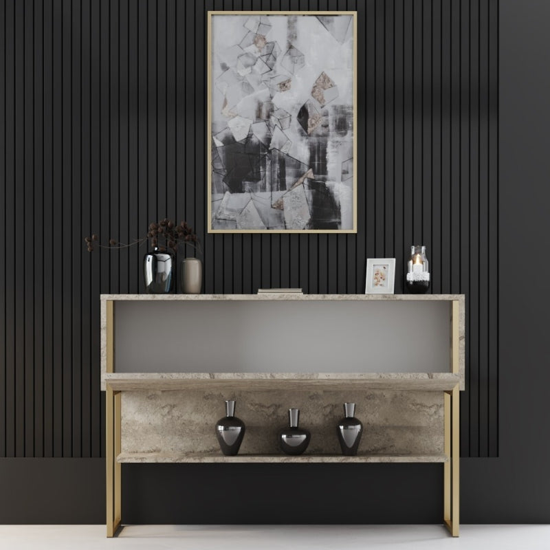 Μπουφές Luxe Χρώμα Travertine - Χρυσό 120x30x80