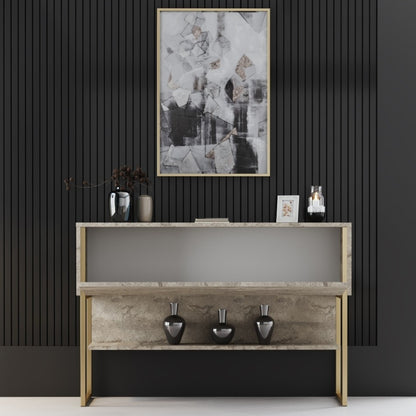 Μπουφές Luxe Χρώμα Travertine - Χρυσό 120x30x80