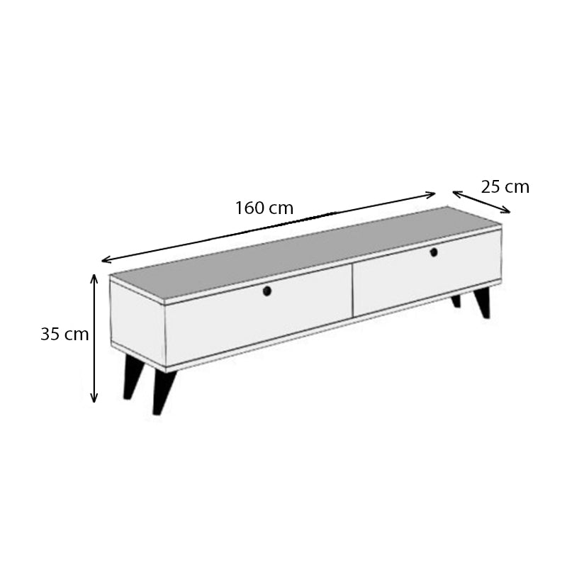 Έπιπλο Τηλεόρασης Paris Χρώμα Ανθρακί 160x25x35