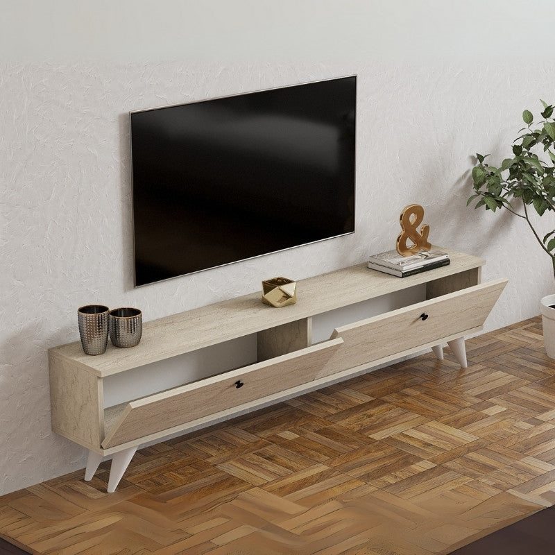 Έπιπλο Τηλεόρασης Paris Χρώμα Travertine 160x25x35