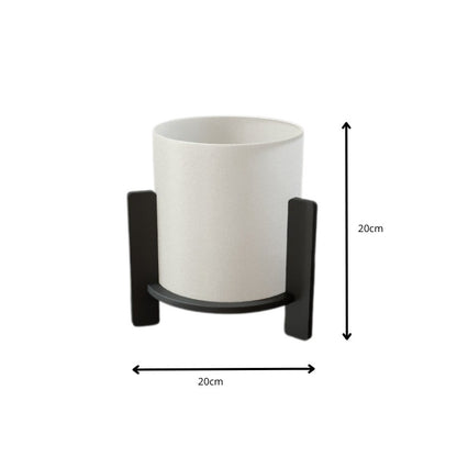 Φωτιστικό Επιτραπέζιο Pine E27 MDF - Ύφασμα PVC Χρώμα Μαύρο - Κρεμ Ø20x20