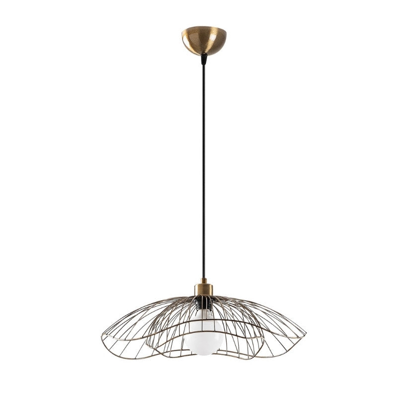 Φωτιστικό Οροφής Farac E27 Μεταλλικό Μονόφωτο Χρώμα Χρυσό Vintage Ø50x31/111