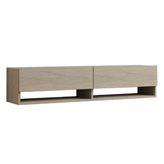 Έπιπλο Τηλεόρασης Επιτοίχιο Arges Χρώμα Travertine 140x29,6x30