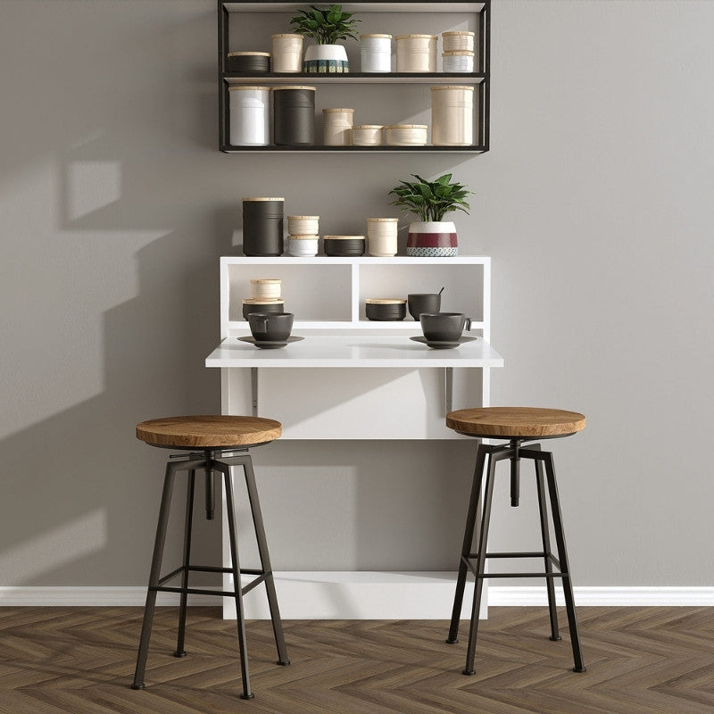 Τραπέζι Επιτοίχιο Πτυσσόμενο Bracke Χρώμα Λευκό 70x15x96