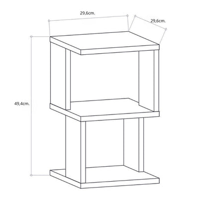 Κομοδίνο Carter Χρώμα Ανθρακί 29,6x29,6x49,4