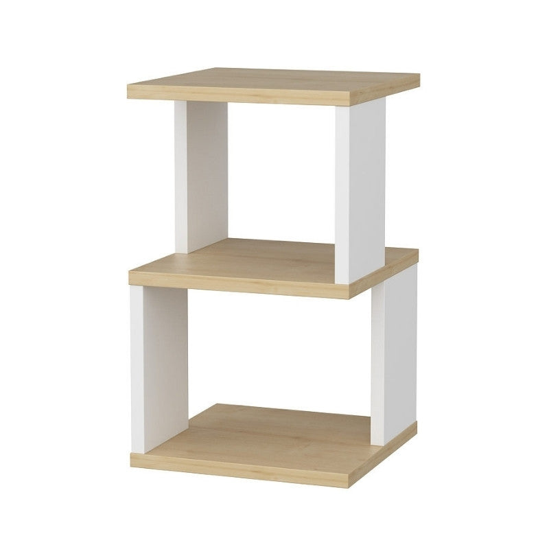 Κομοδίνο Carter Χρώμα Φυσικό Οξιάς - Λευκό 29,6x29,6x49,4