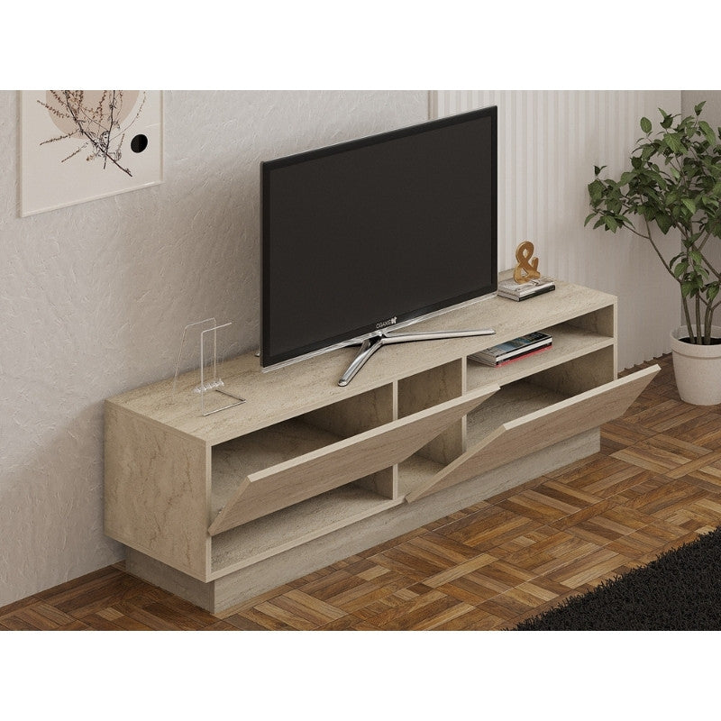 Έπιπλο Τηλεόρασης Koza Χρώμα Travertine 160x40x45